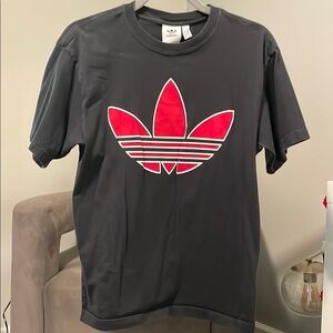 Adidas Black T-Shirt with Red Logo